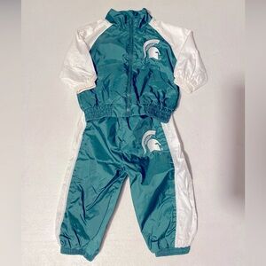 Kid Athlete Brand MSU Michigan State Spartans Windbreaker Warmups 3-6 Months